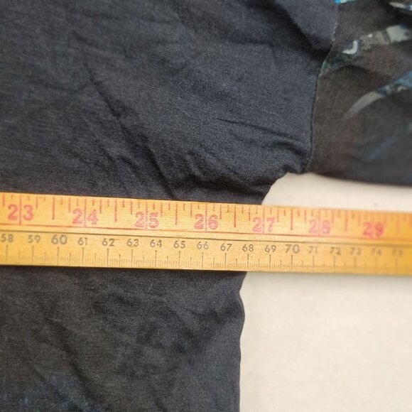 Robert Kitchen Canada Womens Long Sleeve Peacock Print Asymmetrical Top L New - Picture 10 of 12